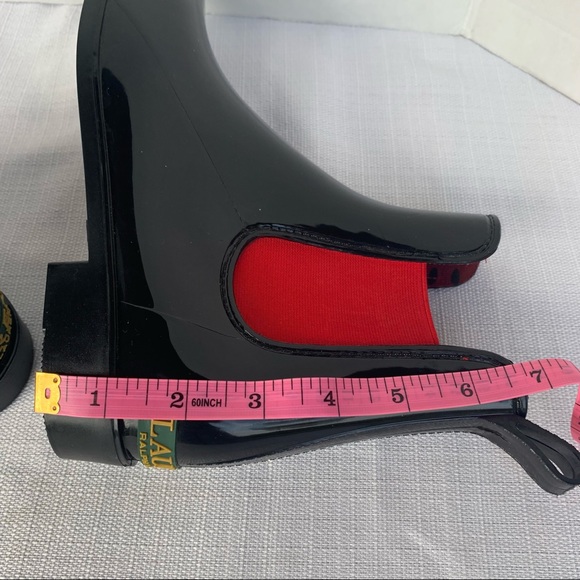 Lauren Ralph Lauren | Black/Bright Tally Rain Boots Size 7. - Picture 9 of 12